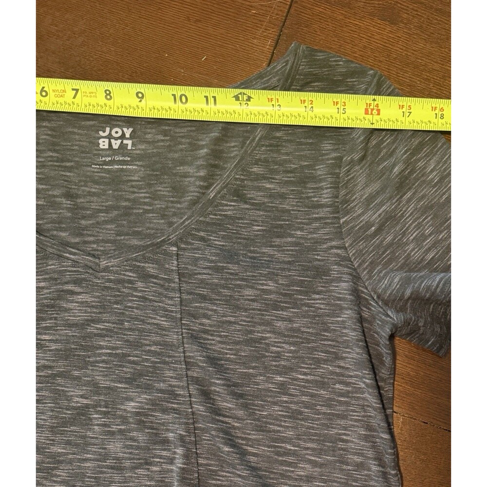 Joy Lab Womens Top Heathered Gray Short Sleeve Activewear #MQ20, Size Large - Picture 5 of 7